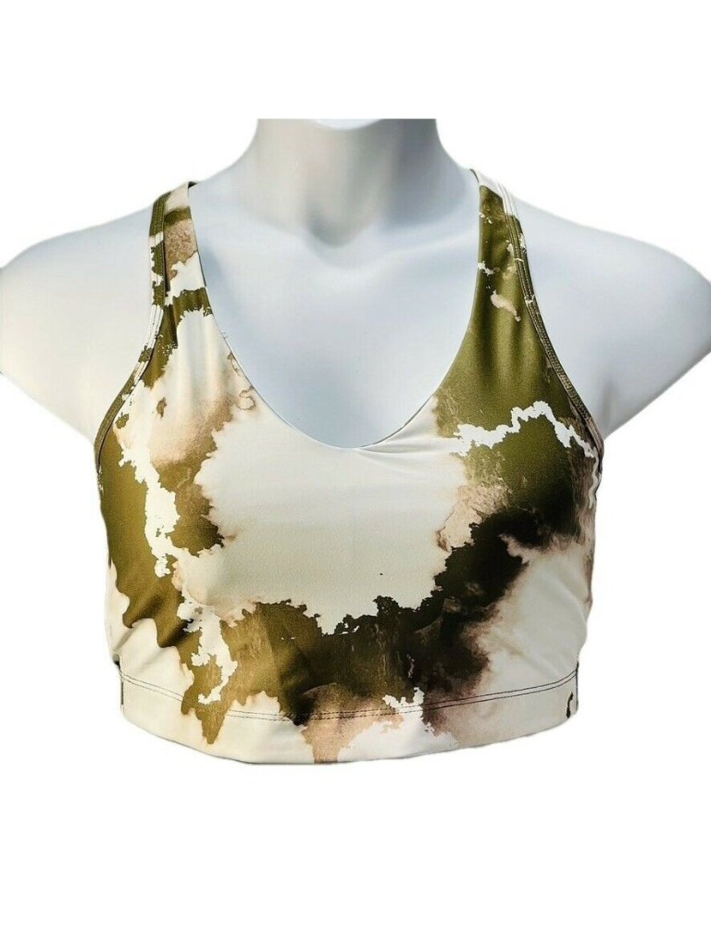 Sage Collective Womens Tie-Dye Racerback Sports Bra M Polyester Spandex